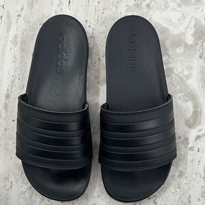 Adidas Black Striped Slides